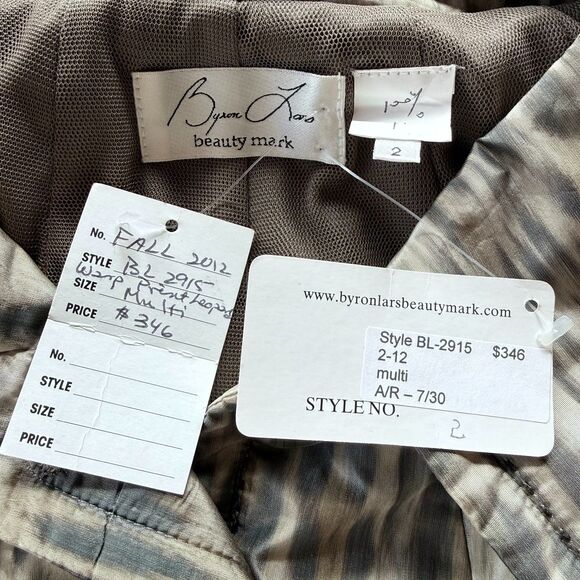 NEW SAMPLE Byron Lars Beauty Mark Warp Leopard Print Button Front Trench Coat 2 - Picture 4 of 9